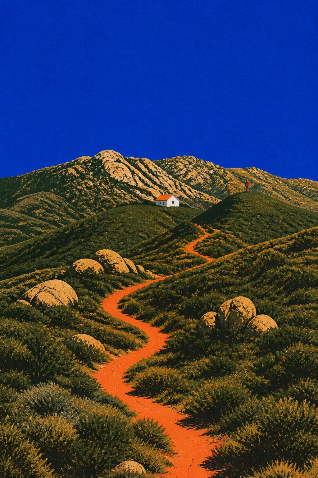 Road through Southern California chaparral